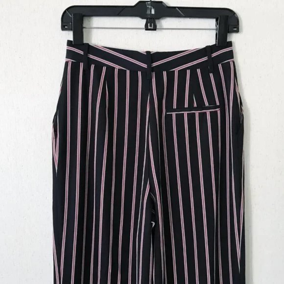 Zara Dress Pants S Trousers Navy Blue Striped Baggy Fit - Picture 8 of 13